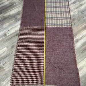 Burgundy and Plaid Blanket Scarf